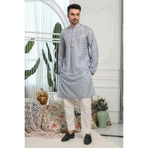 Ansab Jahangir Mens Pakistani Indian Kurta Trouser, Embroidery, Size L